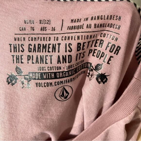 Volcom cropped graphic tee beach sunset organic cotton NWT size XL skater girl - Picture 2 of 5